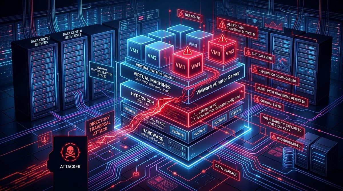 CVE-2026-59310: VMware vCenter Server Syslog Path Transversal Remote Code Execution