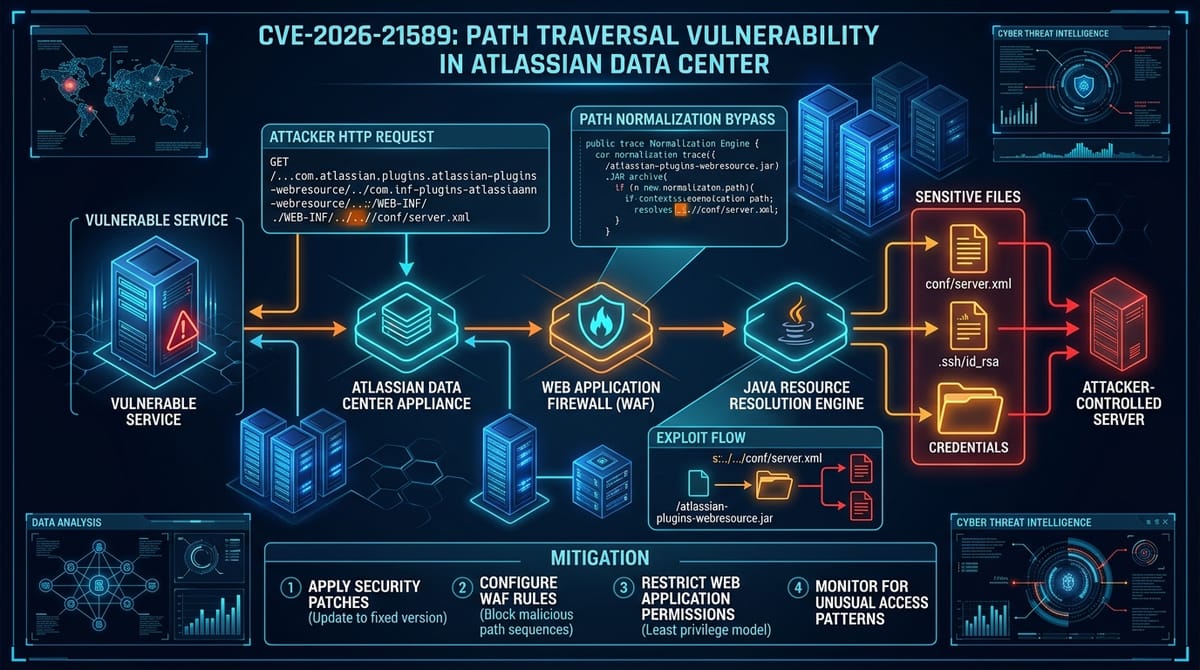 Arquitectura de Vulnerabilidad Atlassian Data Center CVE-2026-21589